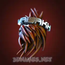 vaisakh in Red Twisted style - 3D name wallpaper