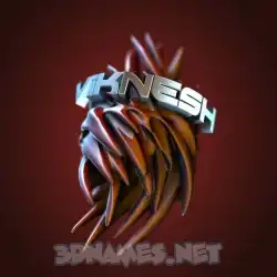 viknesh in Red Twisted style - 3D name wallpaper