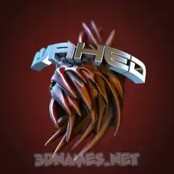 wahed in Red Twisted style - 3D name wallpaper