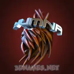 yumna in Red Twisted style - 3D name wallpaper
