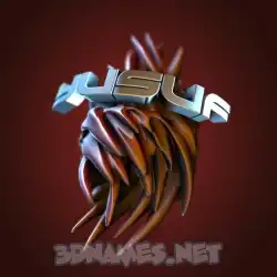 yusuf in Red Twisted style - 3D name wallpaper