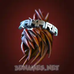 zakaria in Red Twisted style - 3D name wallpaper