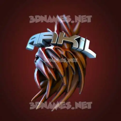 aakil in Red Twisted style - 3D name wallpaper