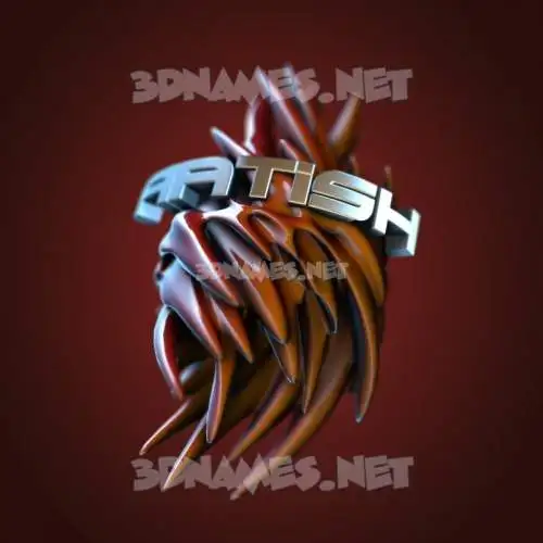 aatish in Red Twisted style - 3D name wallpaper