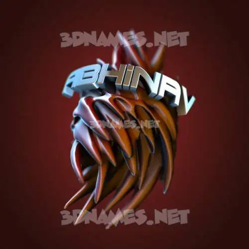 abhinav in Red Twisted style - 3D name wallpaper
