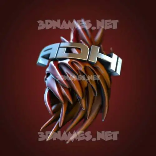 adhi in Red Twisted style - 3D name wallpaper