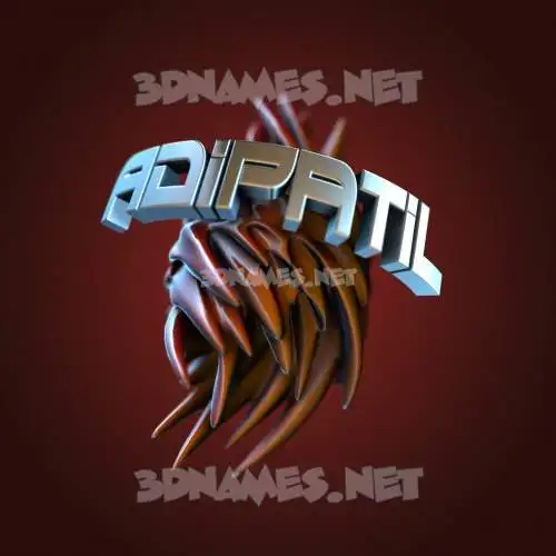 adipatil in Red Twisted style - 3D name wallpaper