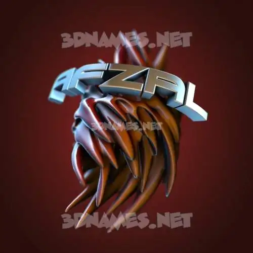 afzal in Red Twisted style - 3D name wallpaper