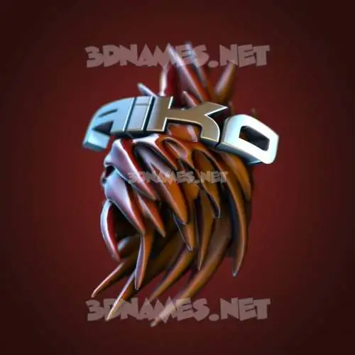 aiko in Red Twisted style - 3D name wallpaper