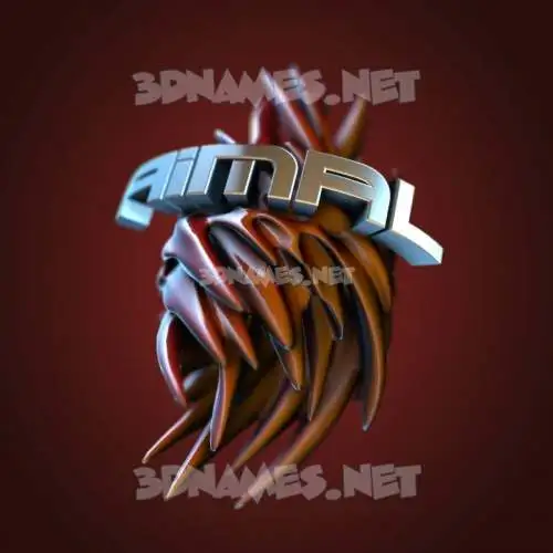 aimal in Red Twisted style - 3D name wallpaper