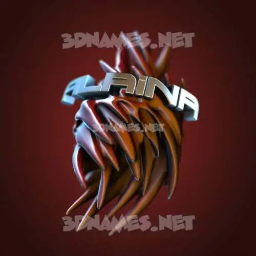 alaina in Red Twisted style - 3D name wallpaper