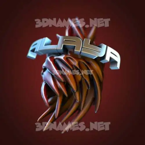 alaya in Red Twisted style - 3D name wallpaper