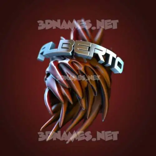 alberto in Red Twisted style - 3D name wallpaper