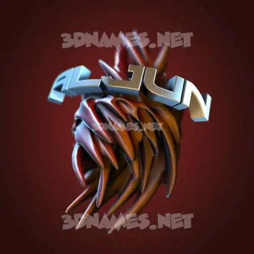 aljun in Red Twisted style - 3D name wallpaper