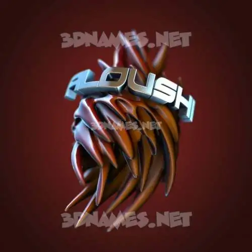 aloushi in Red Twisted style - 3D name wallpaper