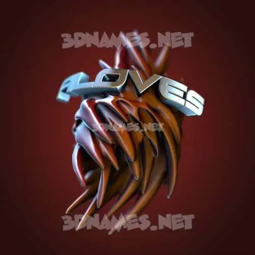 aloves in Red Twisted style - 3D name wallpaper