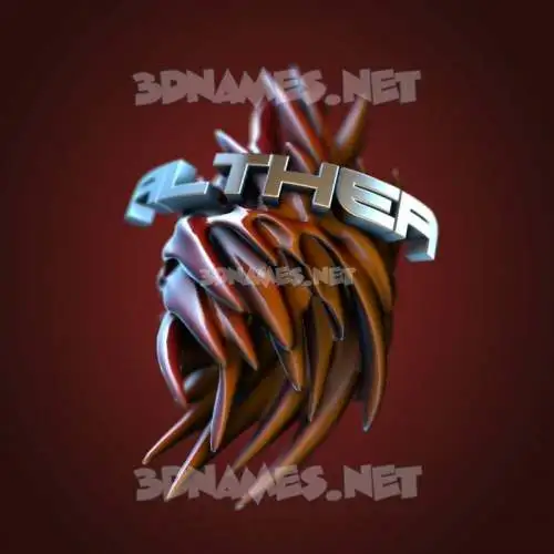 althea in Red Twisted style - 3D name wallpaper