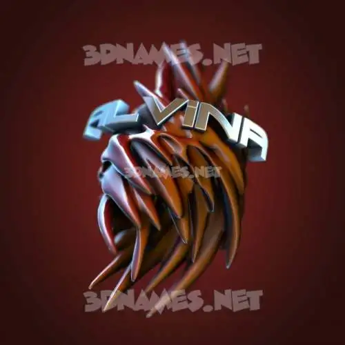 alvina in Red Twisted style - 3D name wallpaper