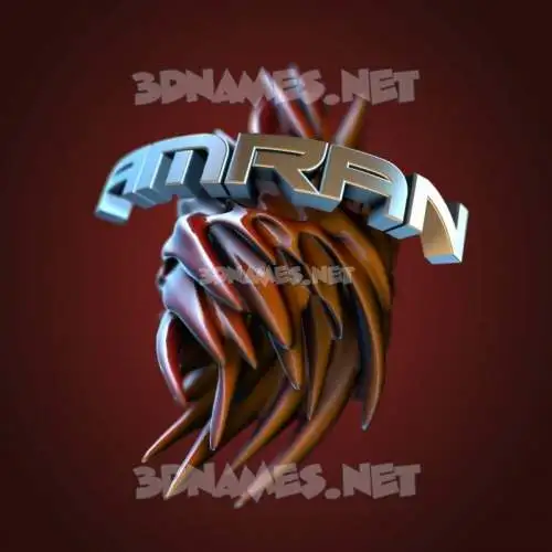 amran in Red Twisted style - 3D name wallpaper