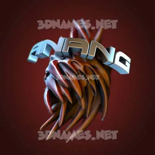 anang in Red Twisted style - 3D name wallpaper