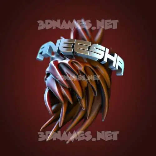 aneesha in Red Twisted style - 3D name wallpaper