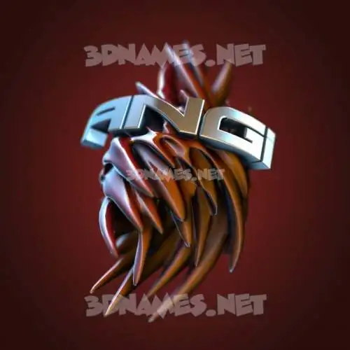 angi in Red Twisted style - 3D name wallpaper