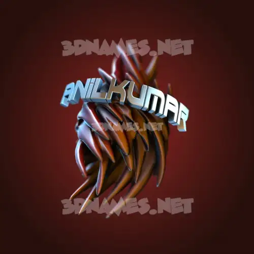 anilkumar in Red Twisted style - 3D name wallpaper