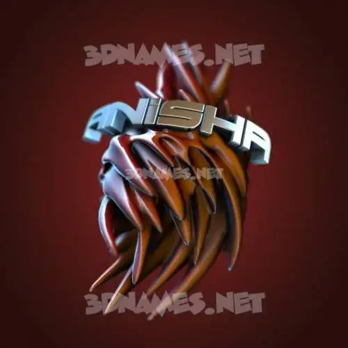 anisha in Red Twisted style - 3D name wallpaper
