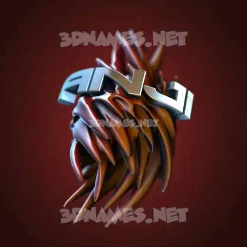 anji in Red Twisted style - 3D name wallpaper