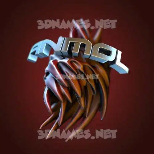 anmol in Red Twisted style - 3D name wallpaper