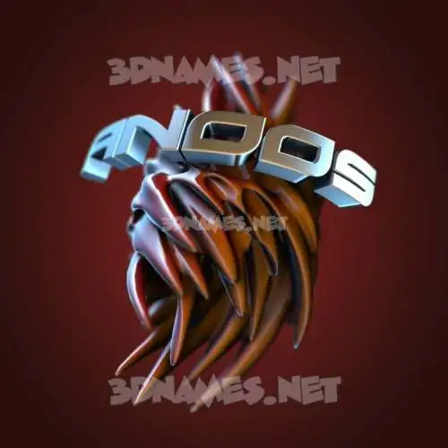 anoos in Red Twisted style - 3D name wallpaper