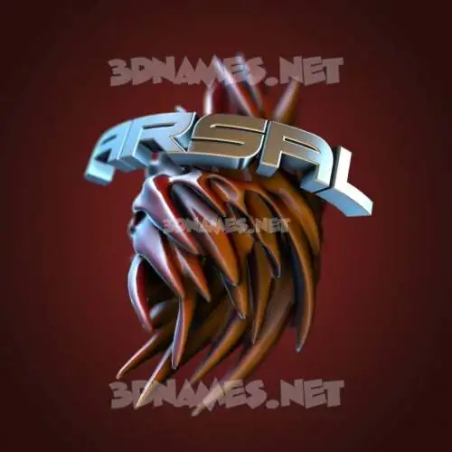 arsal in Red Twisted style - 3D name wallpaper