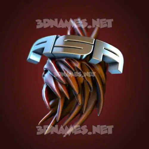 asa in Red Twisted style - 3D name wallpaper