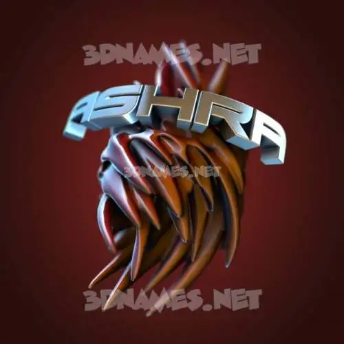 ashra in Red Twisted style - 3D name wallpaper