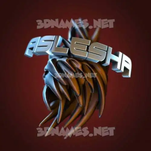 aslesha in Red Twisted style - 3D name wallpaper