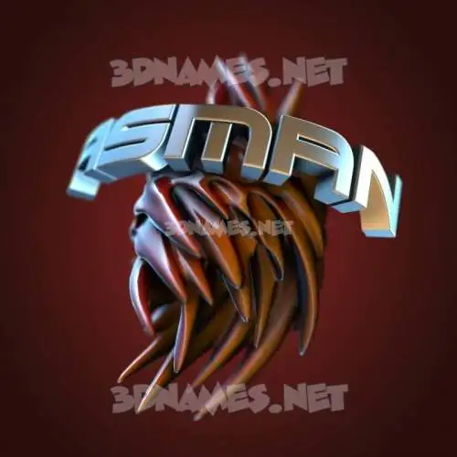 asman in Red Twisted style - 3D name wallpaper