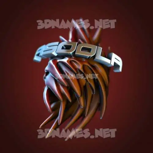 asoola in Red Twisted style - 3D name wallpaper