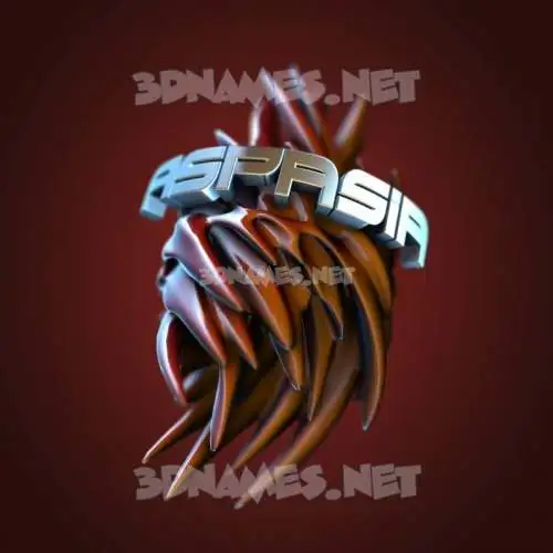 aspasia in Red Twisted style - 3D name wallpaper