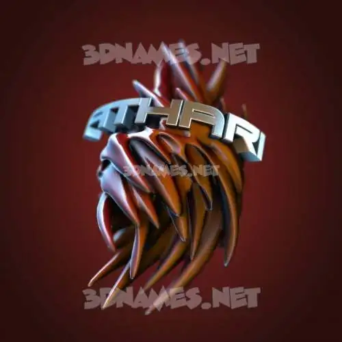 athari in Red Twisted style - 3D name wallpaper