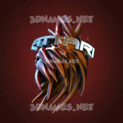 attari in Red Twisted style - 3D name wallpaper
