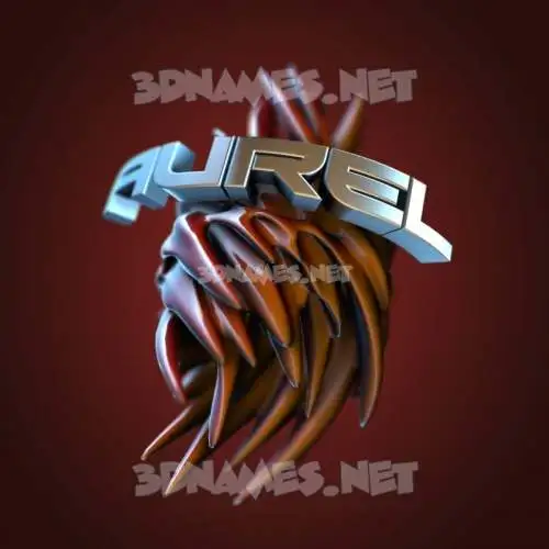 aurel in Red Twisted style - 3D name wallpaper