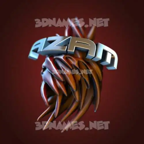 azam in Red Twisted style - 3D name wallpaper