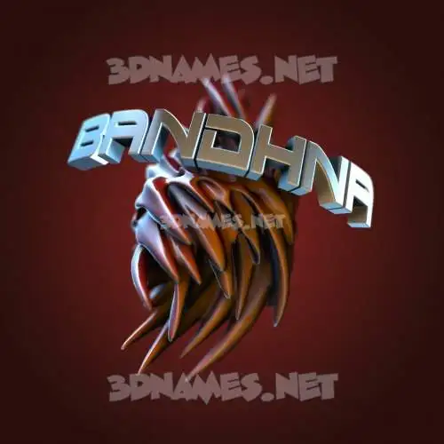 bandhna in Red Twisted style - 3D name wallpaper