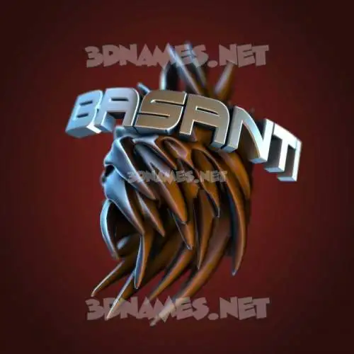 basanti in Red Twisted style - 3D name wallpaper