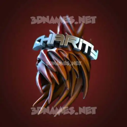 charity in Red Twisted style - 3D name wallpaper