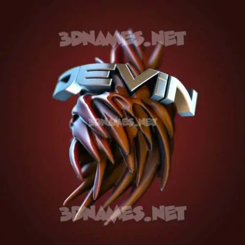 devin in Red Twisted style - 3D name wallpaper