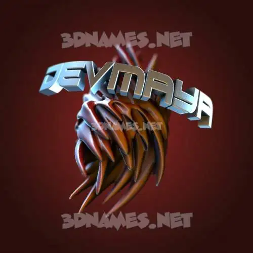 devmaya in Red Twisted style - 3D name wallpaper