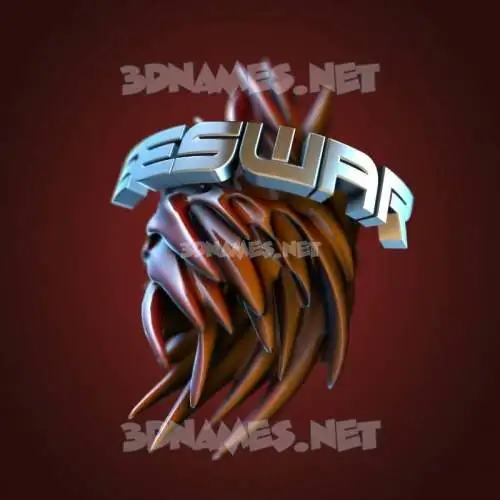 eeswar in Red Twisted style - 3D name wallpaper