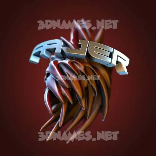 fajer in Red Twisted style - 3D name wallpaper