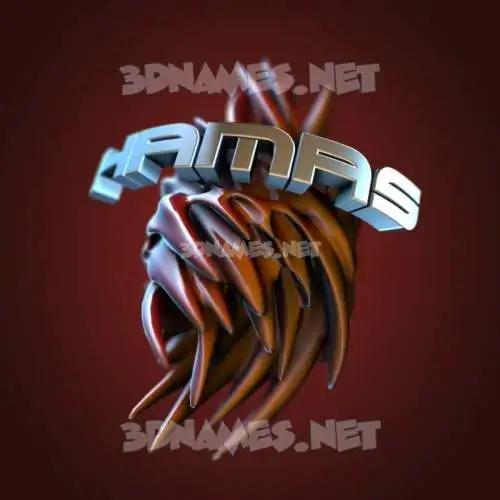 hamas in Red Twisted style - 3D name wallpaper